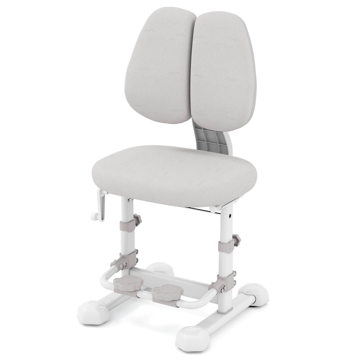 Kids' Study Chair with Adjustable Double Backrest - Gray
