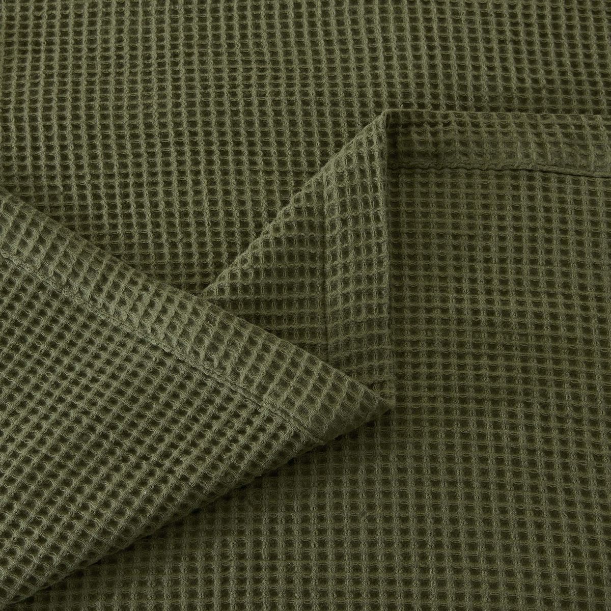 Photos - Duvet Patina Vie Maison Patina Vie Maison 100 Cotton All-Season Waffle Weave Knit Blanket - Twin / Olive PE800005