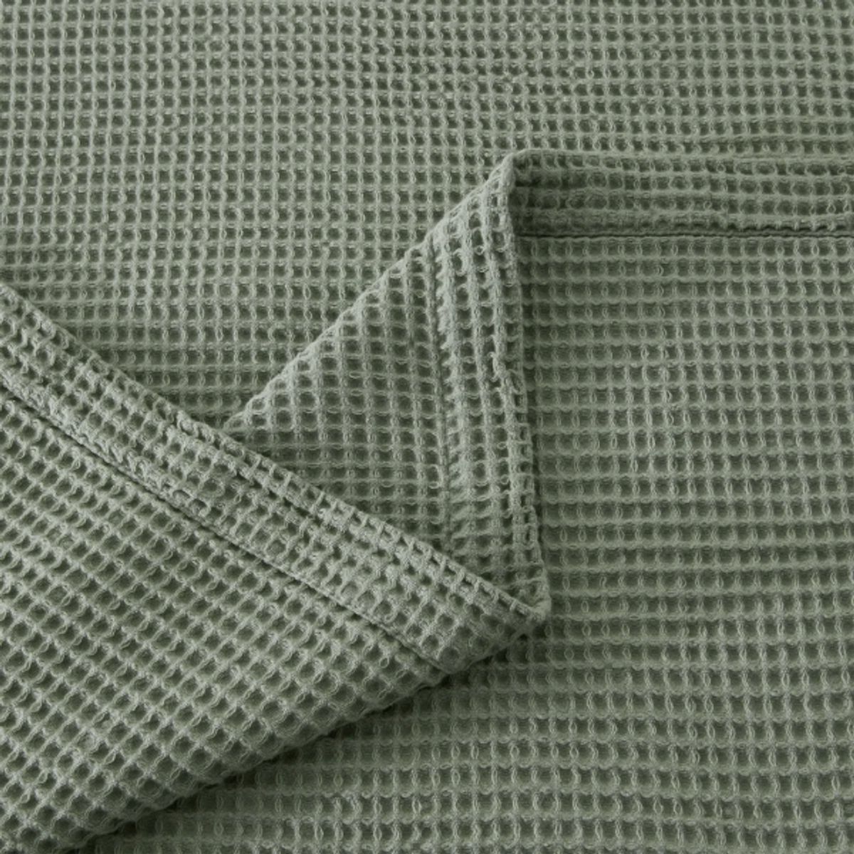 Patina Vie Maison 100% Cotton All-Season Waffle Weave Knit Blanket - Twin / Sage