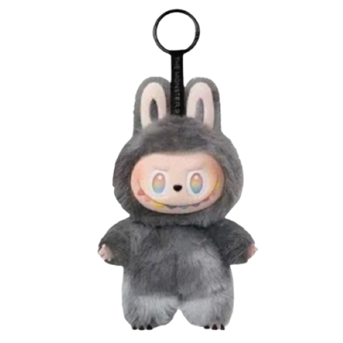 Plush Macaron Doll with Keychain Loop - Black