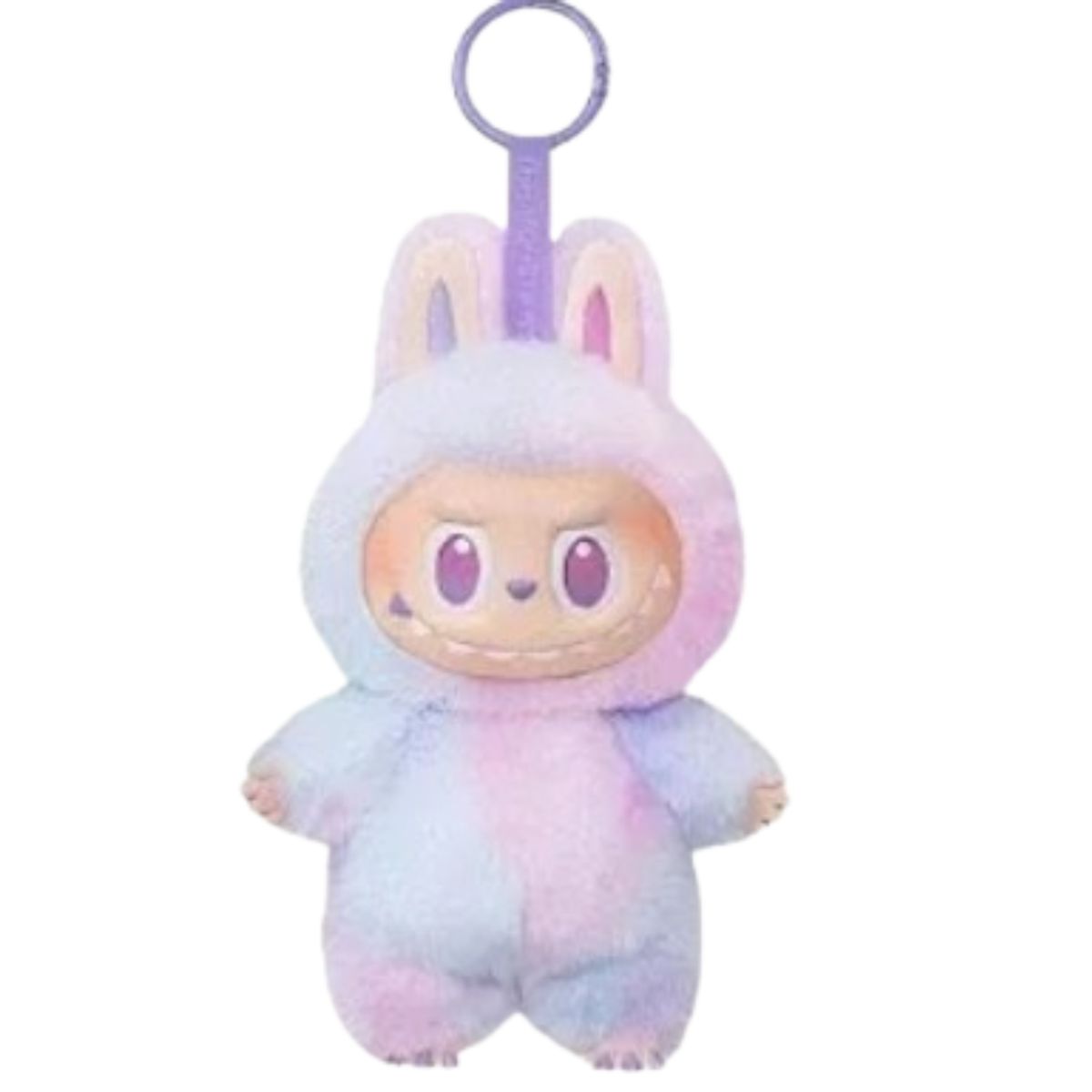 Plush Macaron Doll with Keychain Loop - Purple