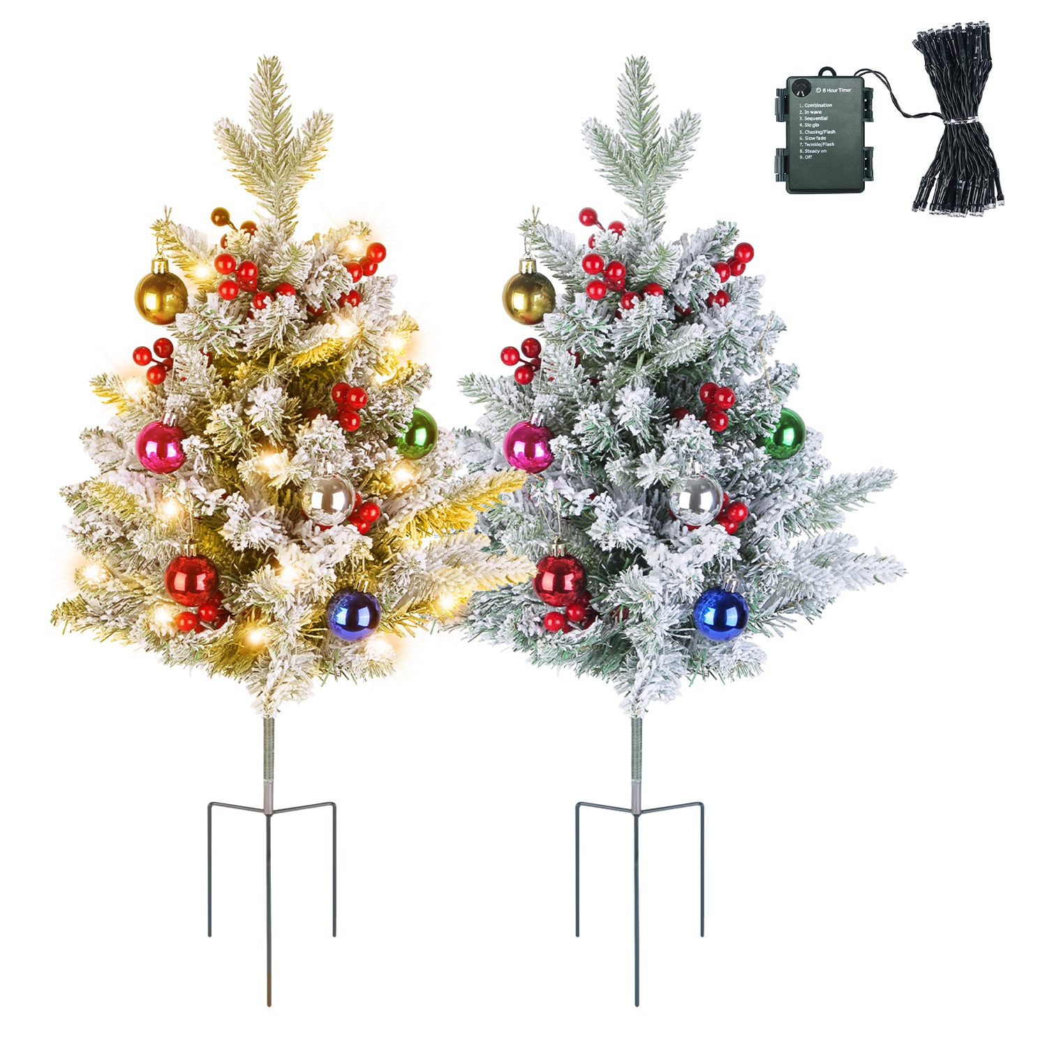 UntilGone – Lighted Christmas Trees (Set of 2) – 2pcs Lighted Christmas Trees BATTERY