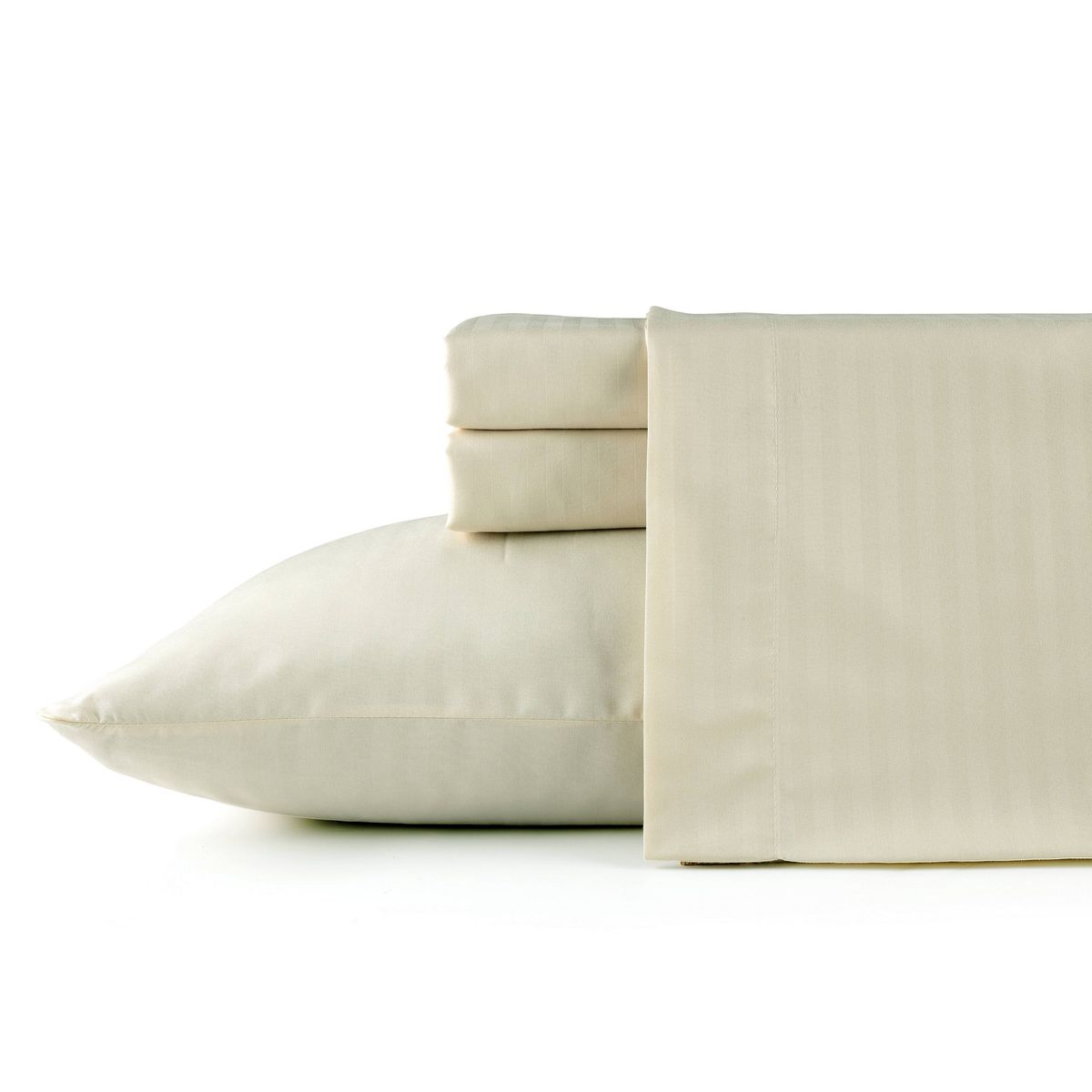 Bibb Home 1500 Count Damask Stripe Sheet Set - Full / Butter