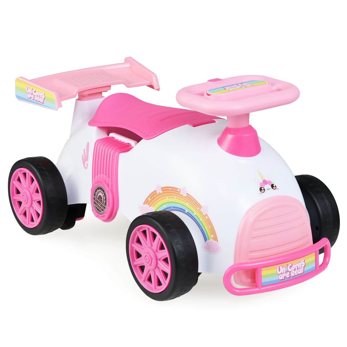 Kids' Ride-On Push Car - Pink & White