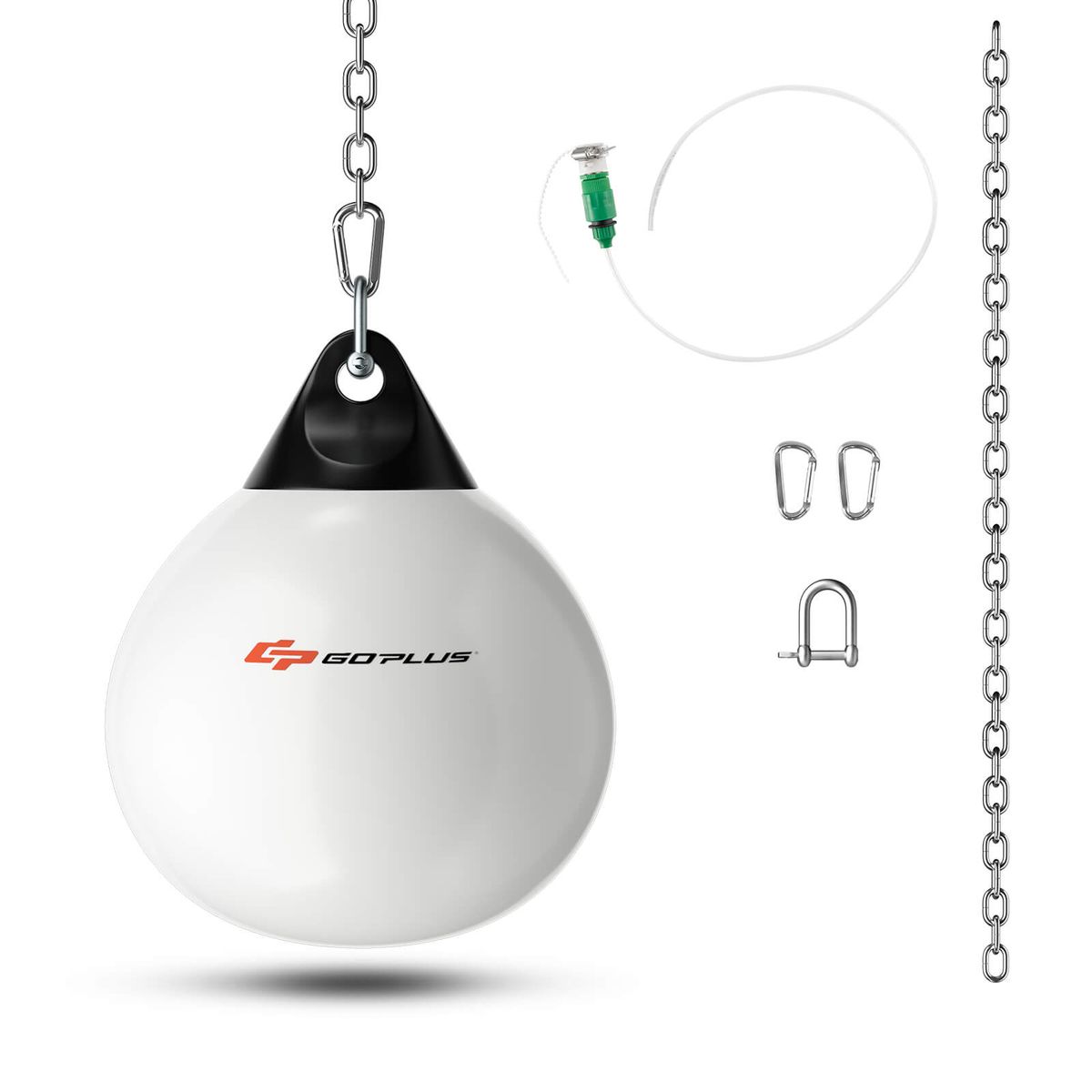 21" Water Punching Bag with Adjustable Hanging Chain - White
