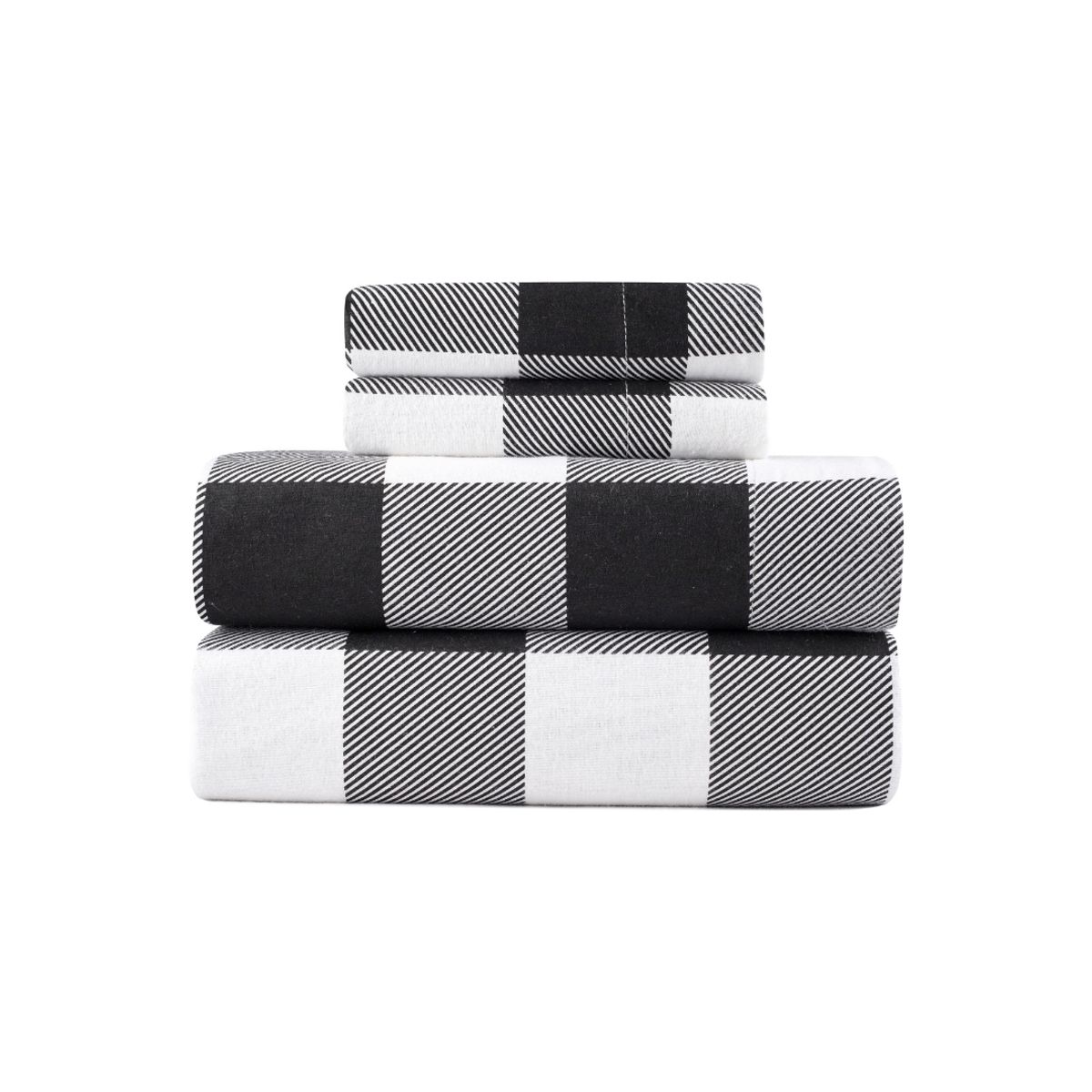 Kathy Ireland 100% Turkish Cotton Flannel Sheet Set - 4 Piece Flannel Sheet Set- Queen , Buffalo Tartan