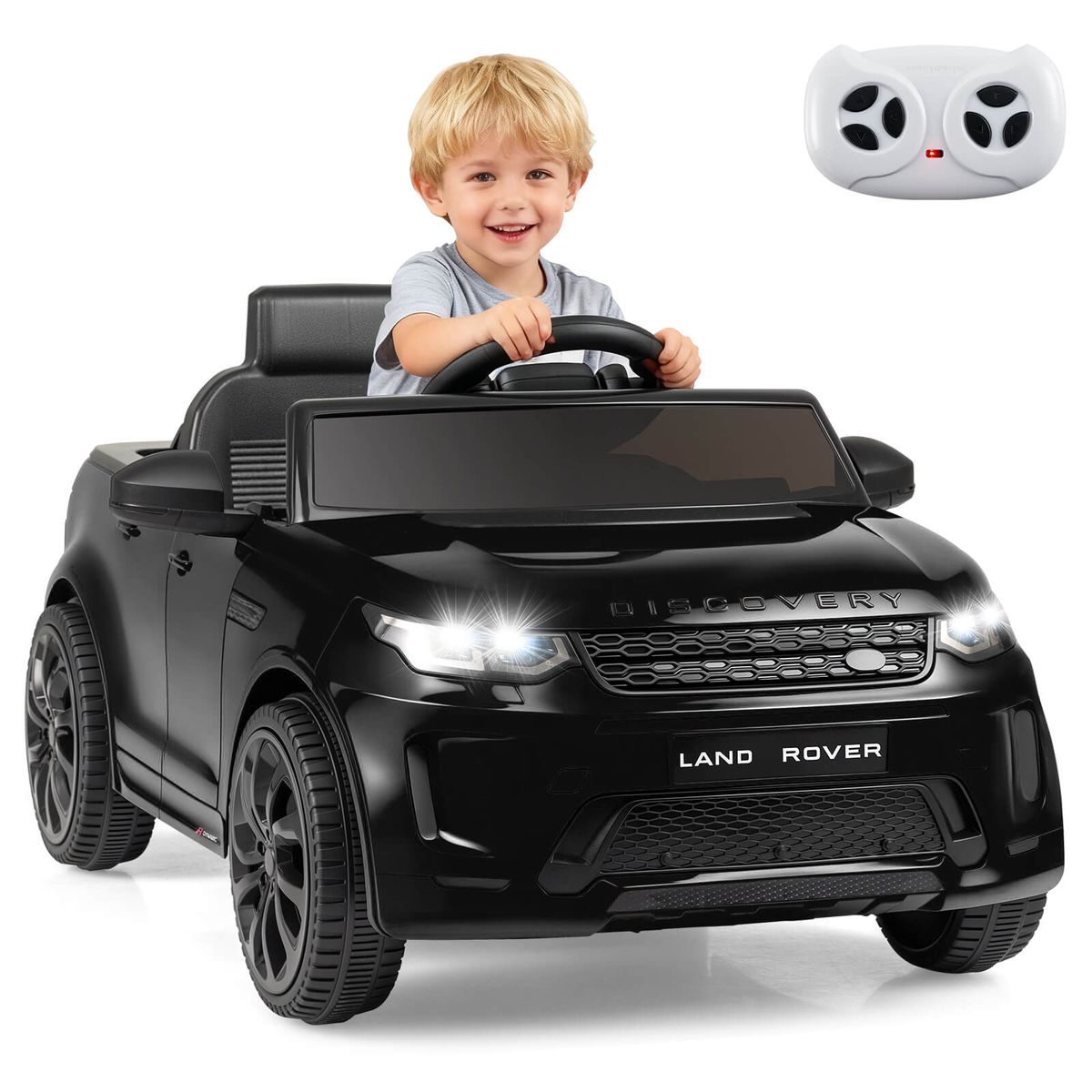Licensed Land Rover Kids' Ride-on Car with Remote Control - Black