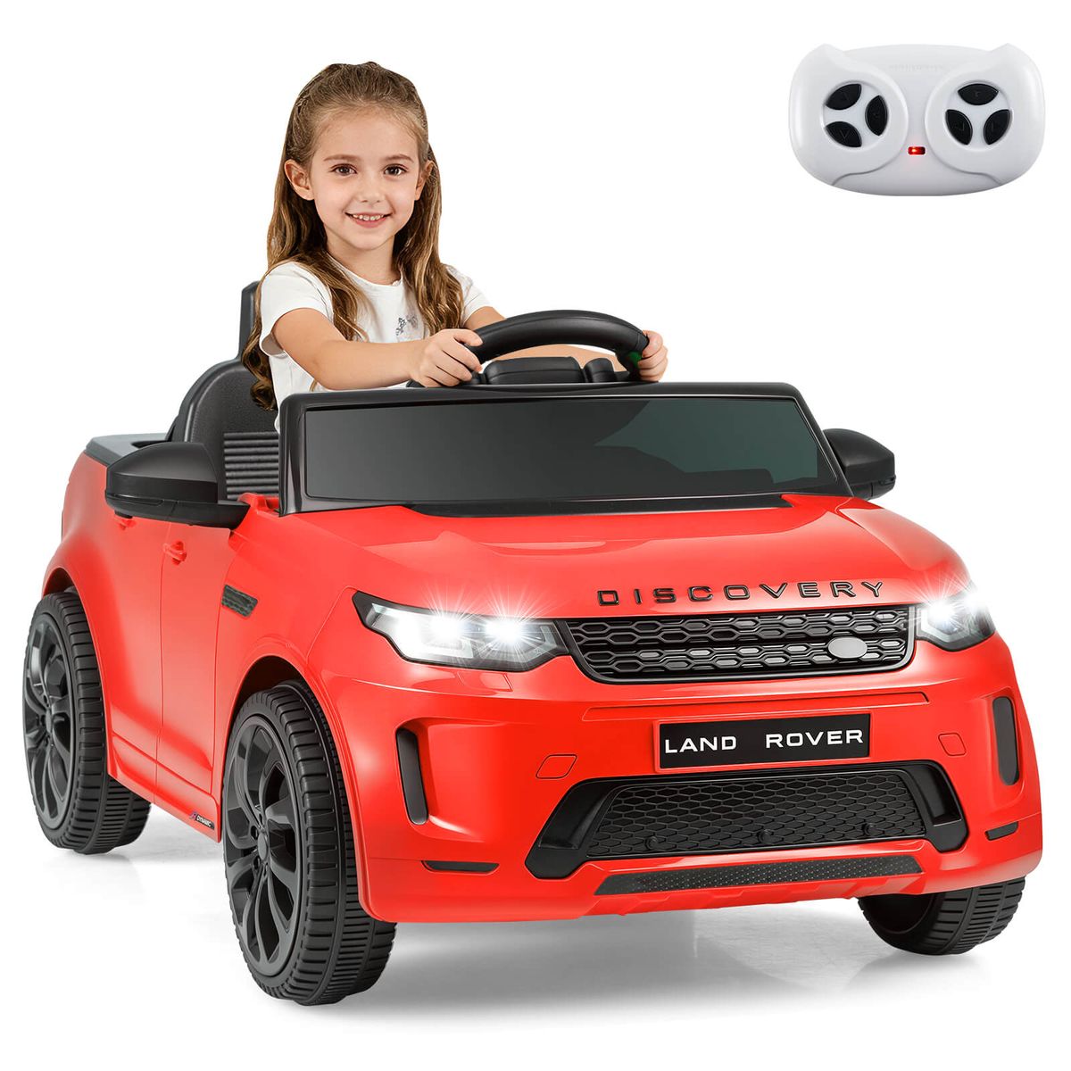 Licensed Land Rover Kids' Ride-on Car with Remote Control - Red