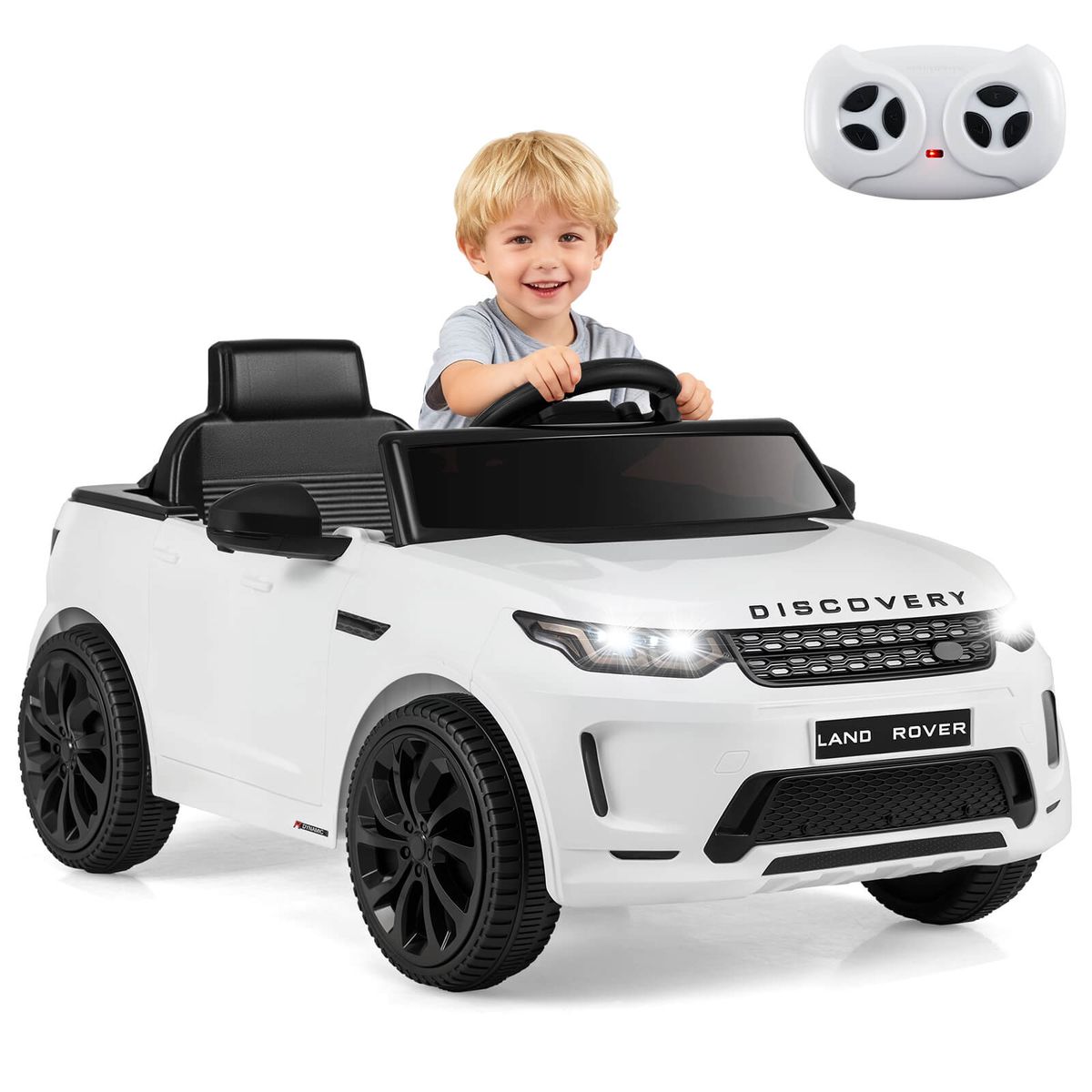 Licensed Land Rover Kids' Ride-on Car with Remote Control - White
