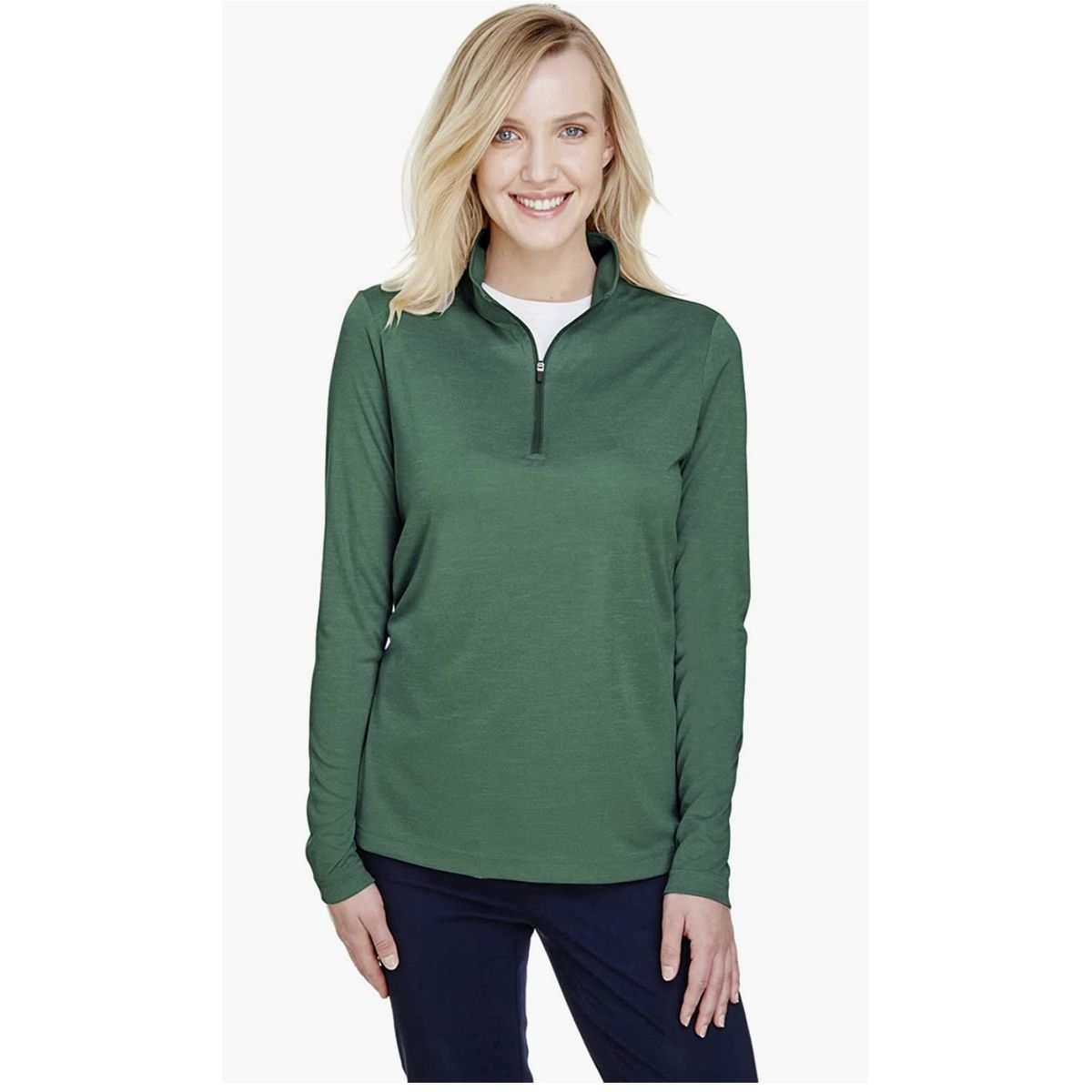 Team 365 Ladies Zone Sonic Performance QuarterZip   TT31HWSPFORESTHTHR2XLNEWV