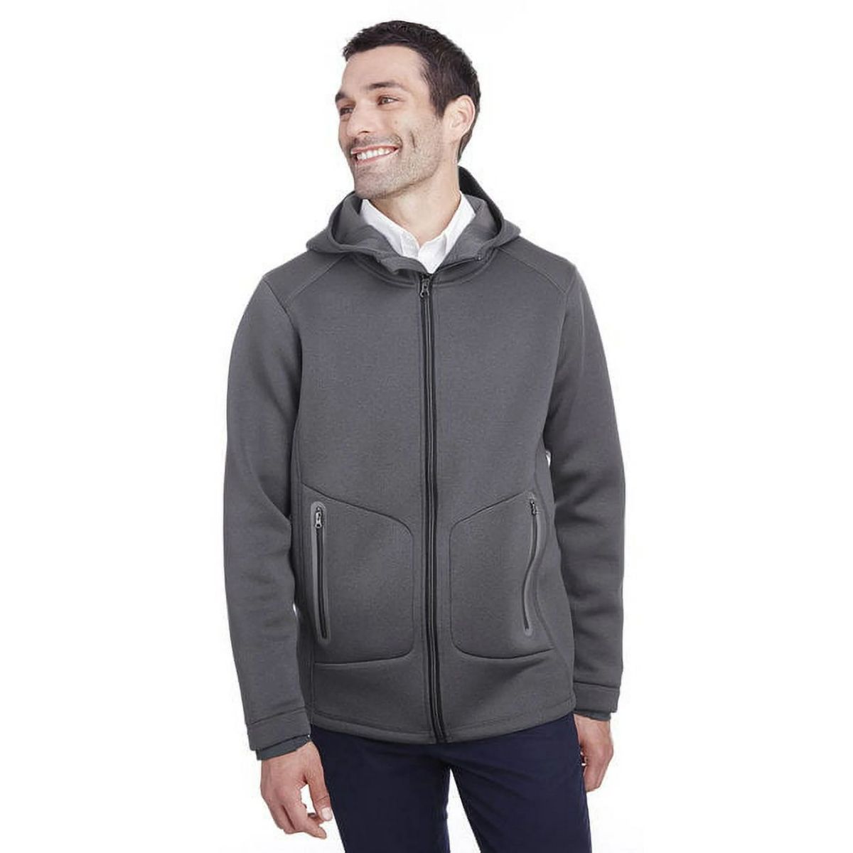 North End Men's Paramount Bonded Knit Jacket - Carbon Heather/Black