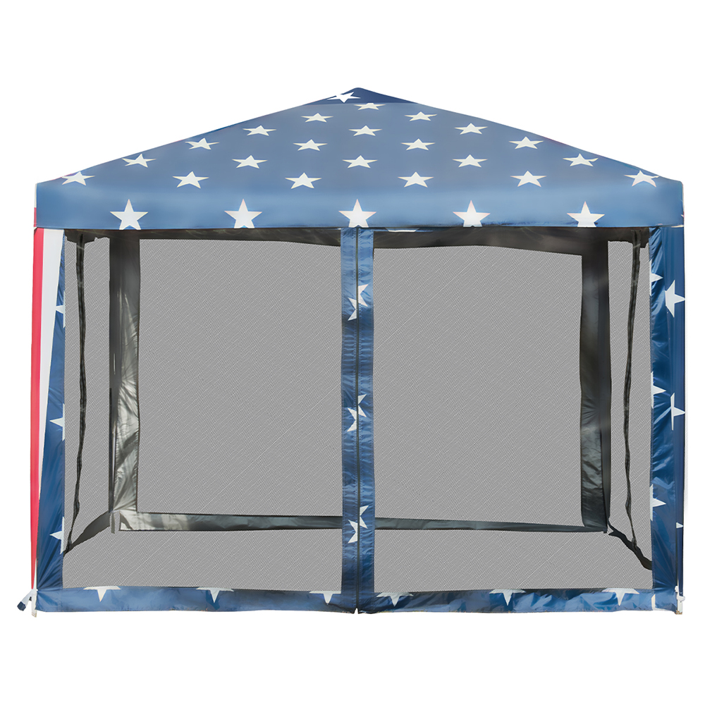 Photos - Tent Costway 10' x 10' Pop-up Canopy - Canopy-American Flag OP70155 