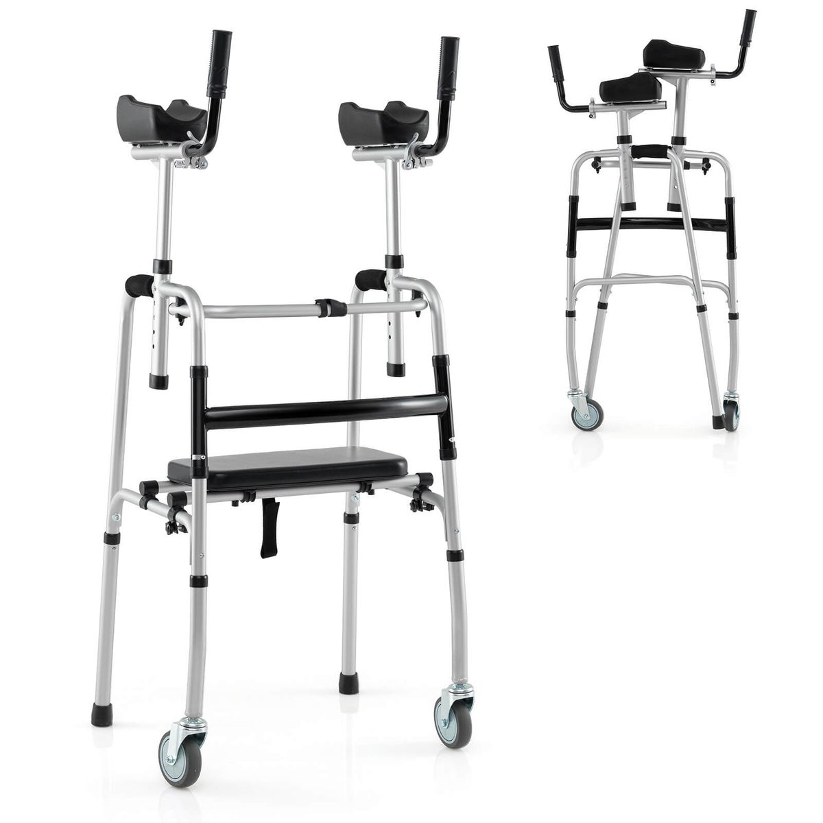 Photos - Rollator / Walker Costway All Terrain Stand-Assist Walker - Silver HCST08210 