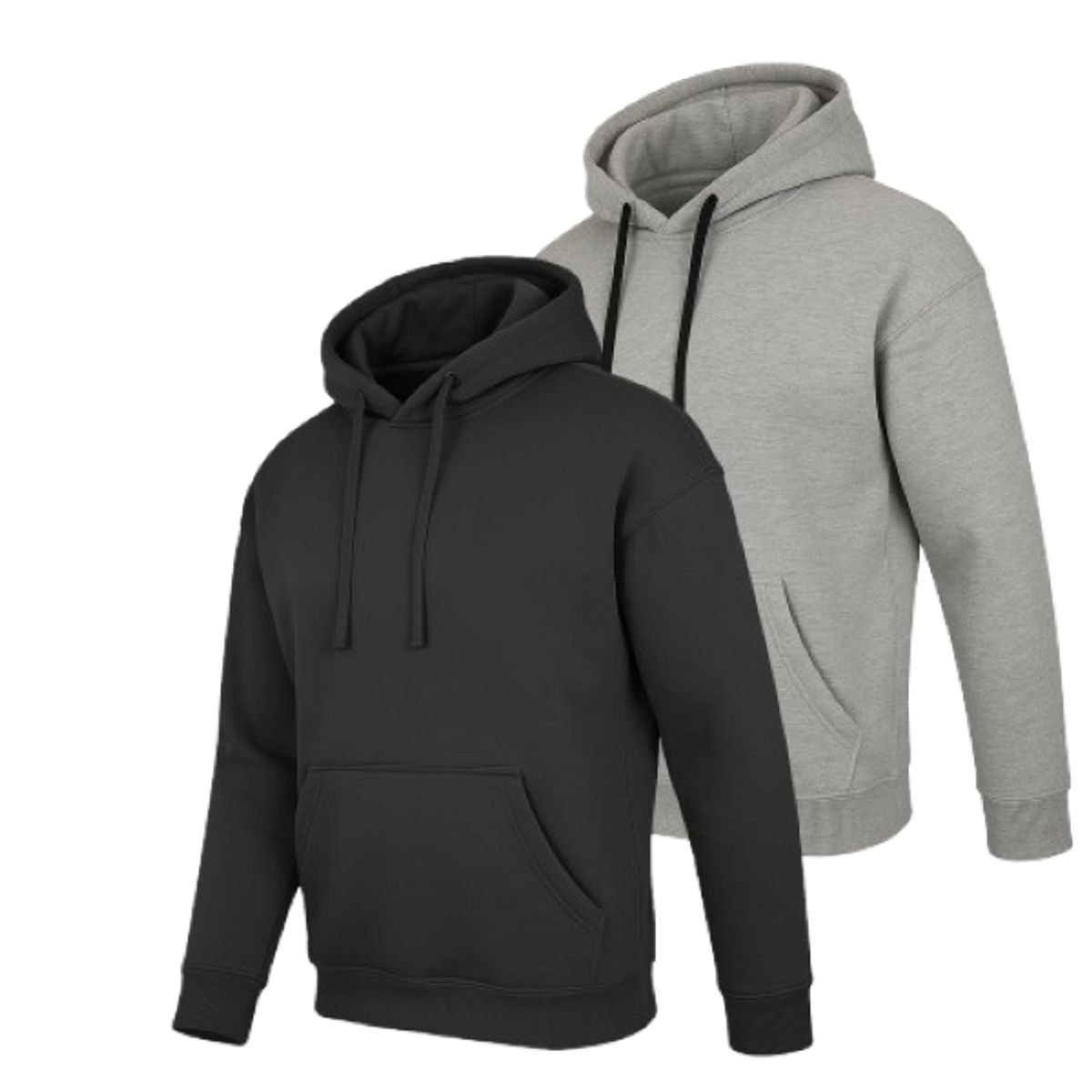 Men's Super Heavyweight Fleece-Lined Hoodie (1- or 2-Pack) - MPO-350-BK-HG / S