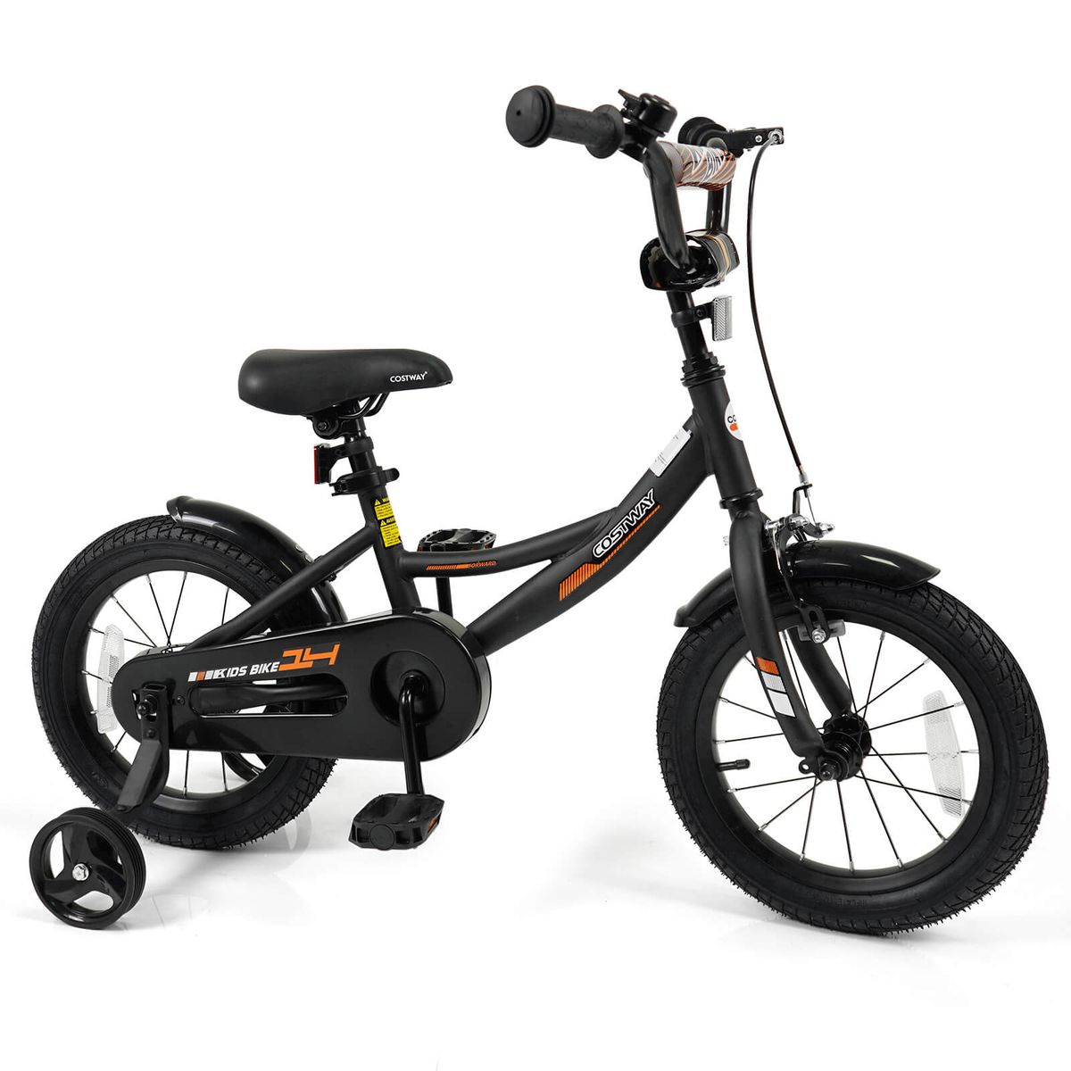 Photos - Bike Costway Kids  with Adjustable Seat  - Black-18 Inch HCST10292 (12", 14", 16", and 18")