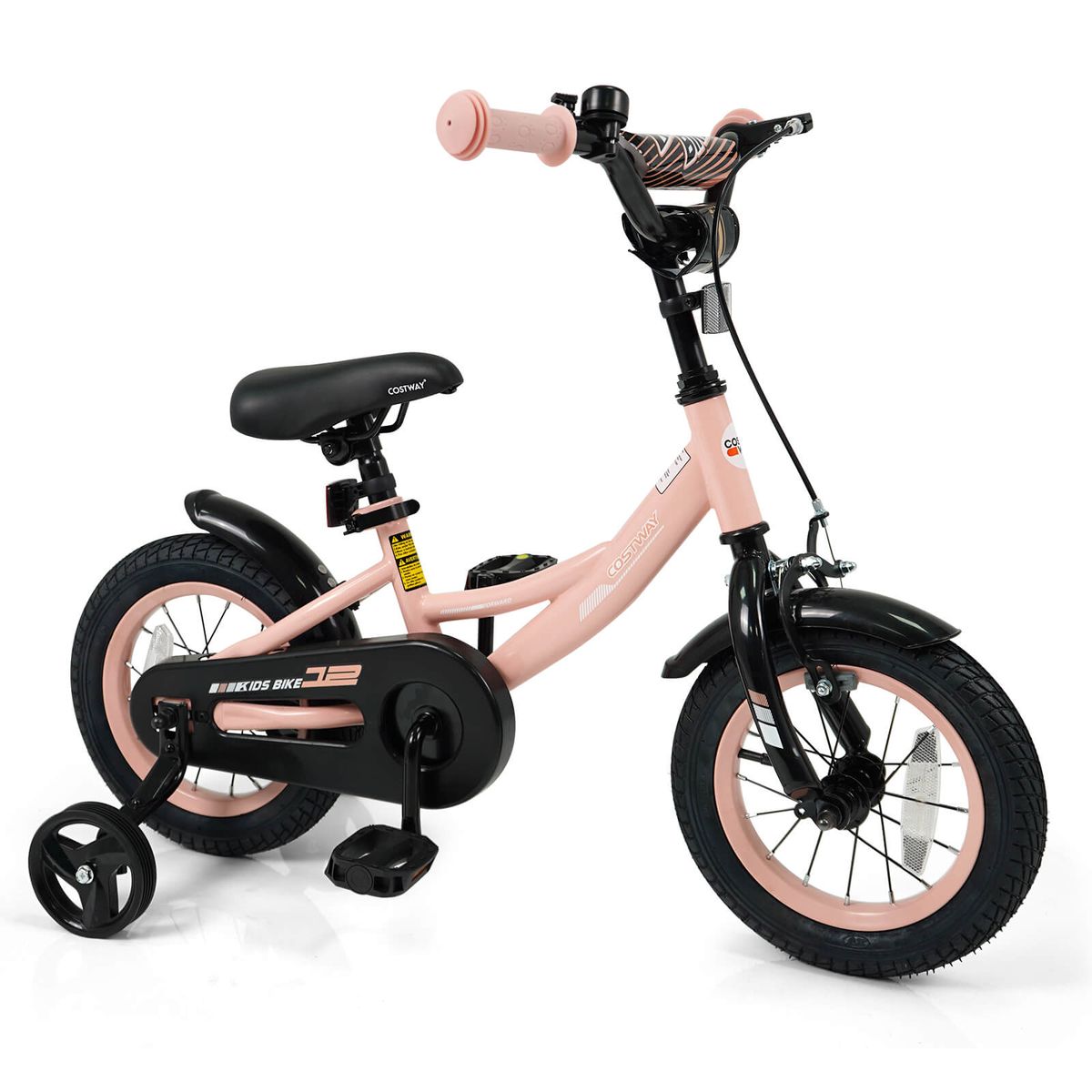Photos - Bike Costway Kids  with Adjustable Seat  - Pink-18 Inch HCST10619 (12", 14", 16", and 18")
