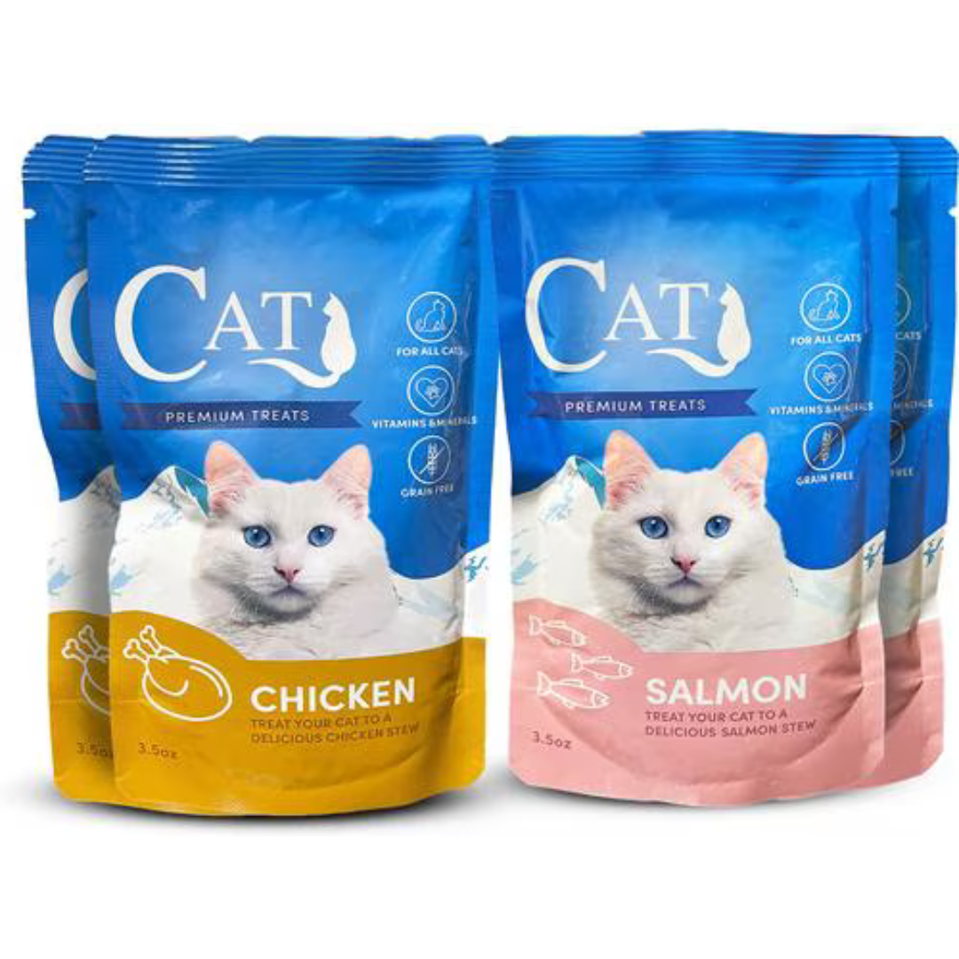 Scoochie Pet Salmon Chicken Stew Wet Cat Food 4 8 or 16Pack  VRTY PK Chk  Salmon Wet Cat Food 16 CT