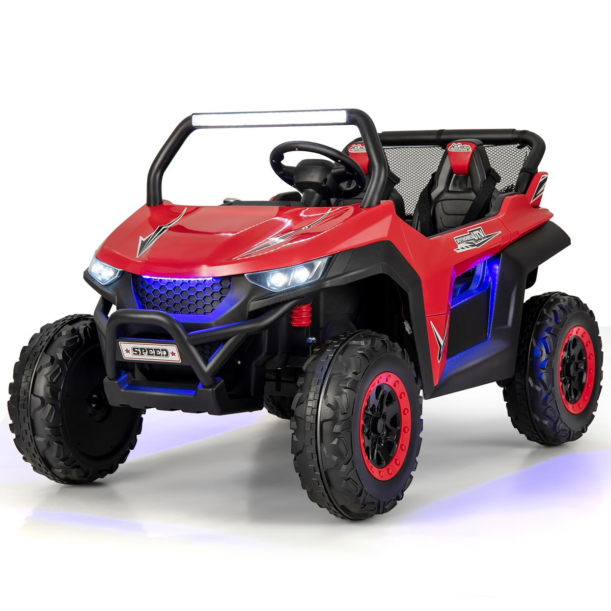 Photos - Kids Electric Ride-on Costway Kids' 12V 2-Seater Ride-on UTV with Slow Start Function & Music Player - Electric Vehicle-Red TQ10099US-RE