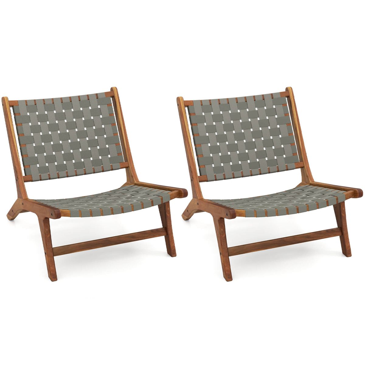 Patio Teak Wood Chair (1, 2, or 4-Pack) - 2 PCS