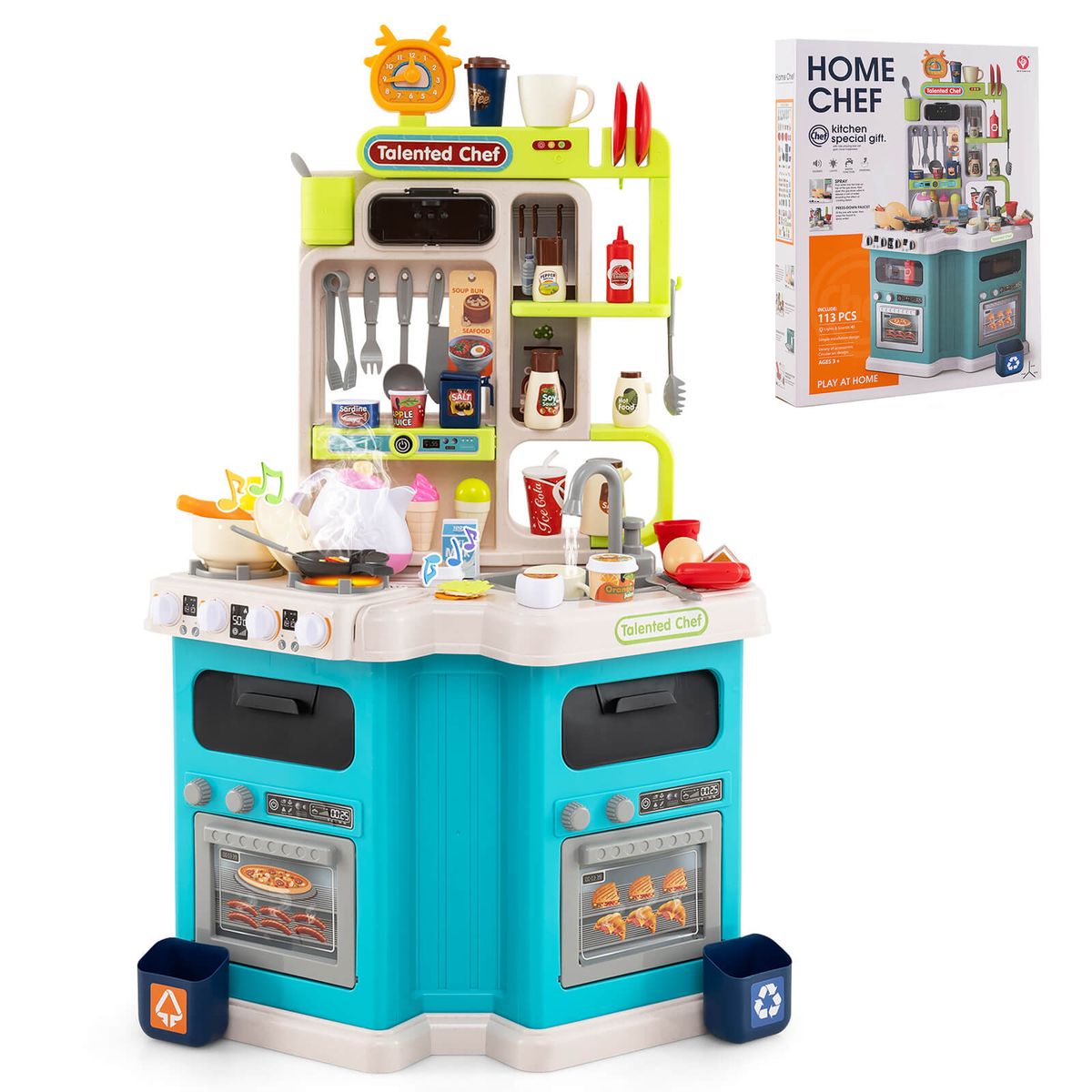 Kids' Kitchen Play Set (113 Piece Set) - Blue