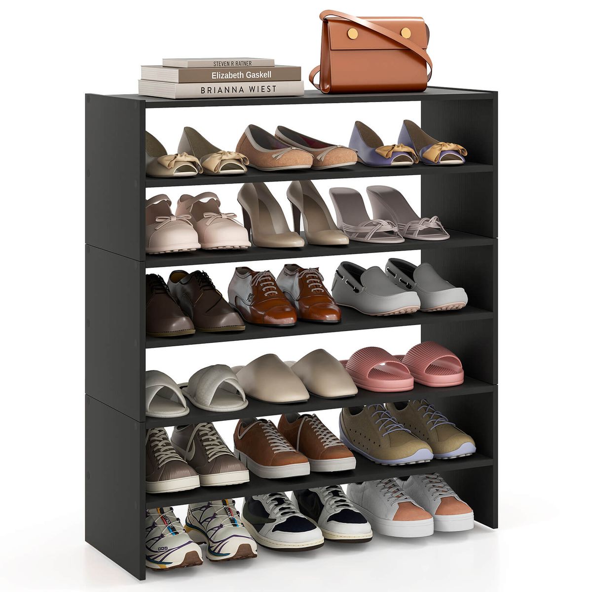 2 Tier Stackable Shoe Rack (1 or 2-Pack) - Shoe Rack BK
