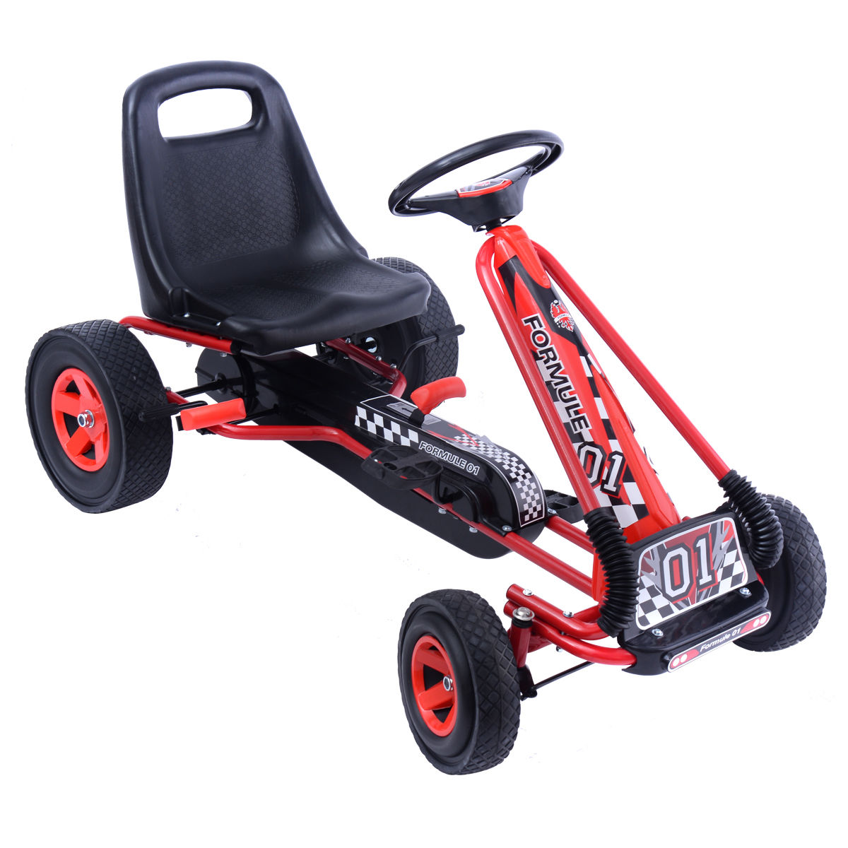4-Wheel Kids' Ride-On Pedal Powered Vehicle - Red