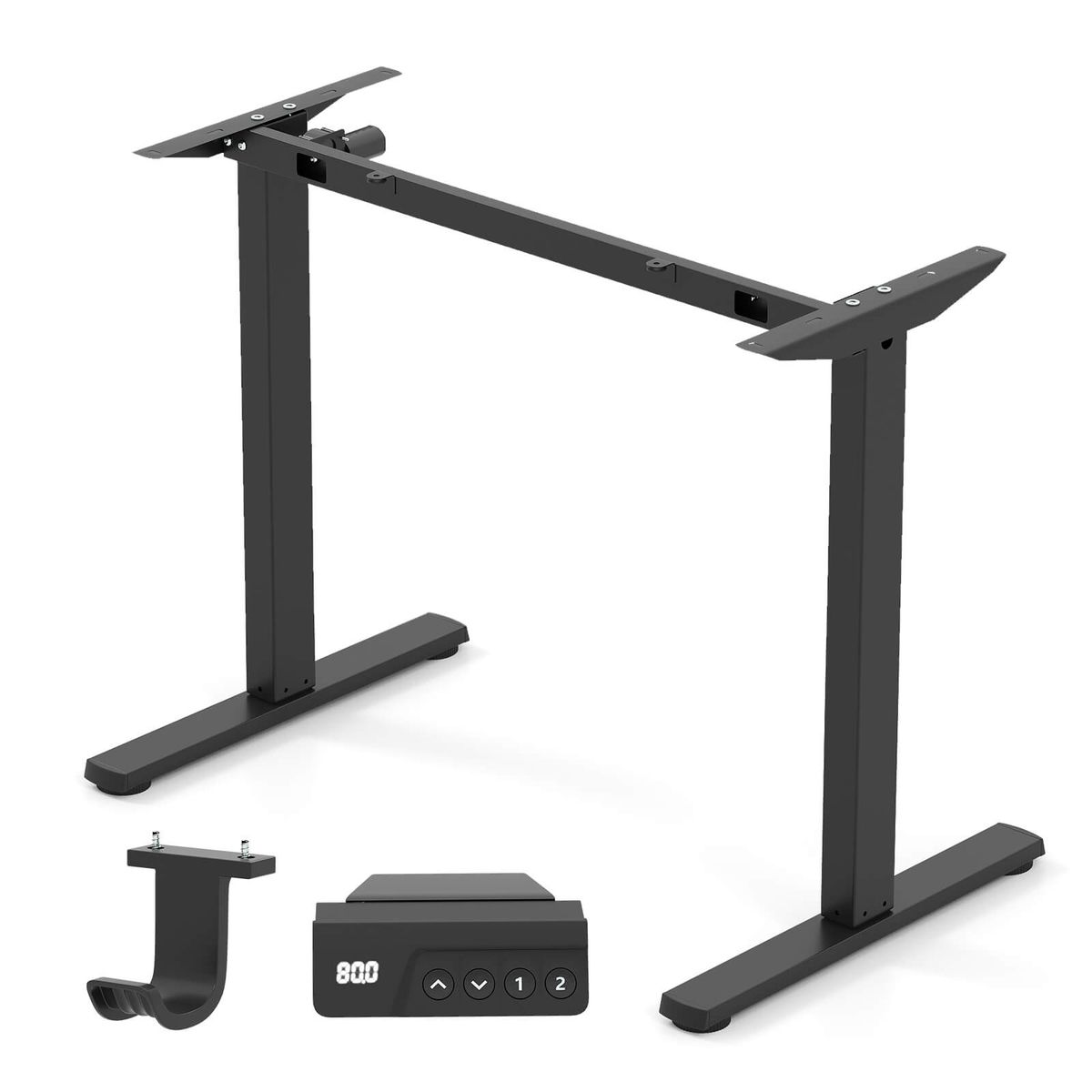 Electric Standing Desk Frame with LED Display and Child Lock Function - Black