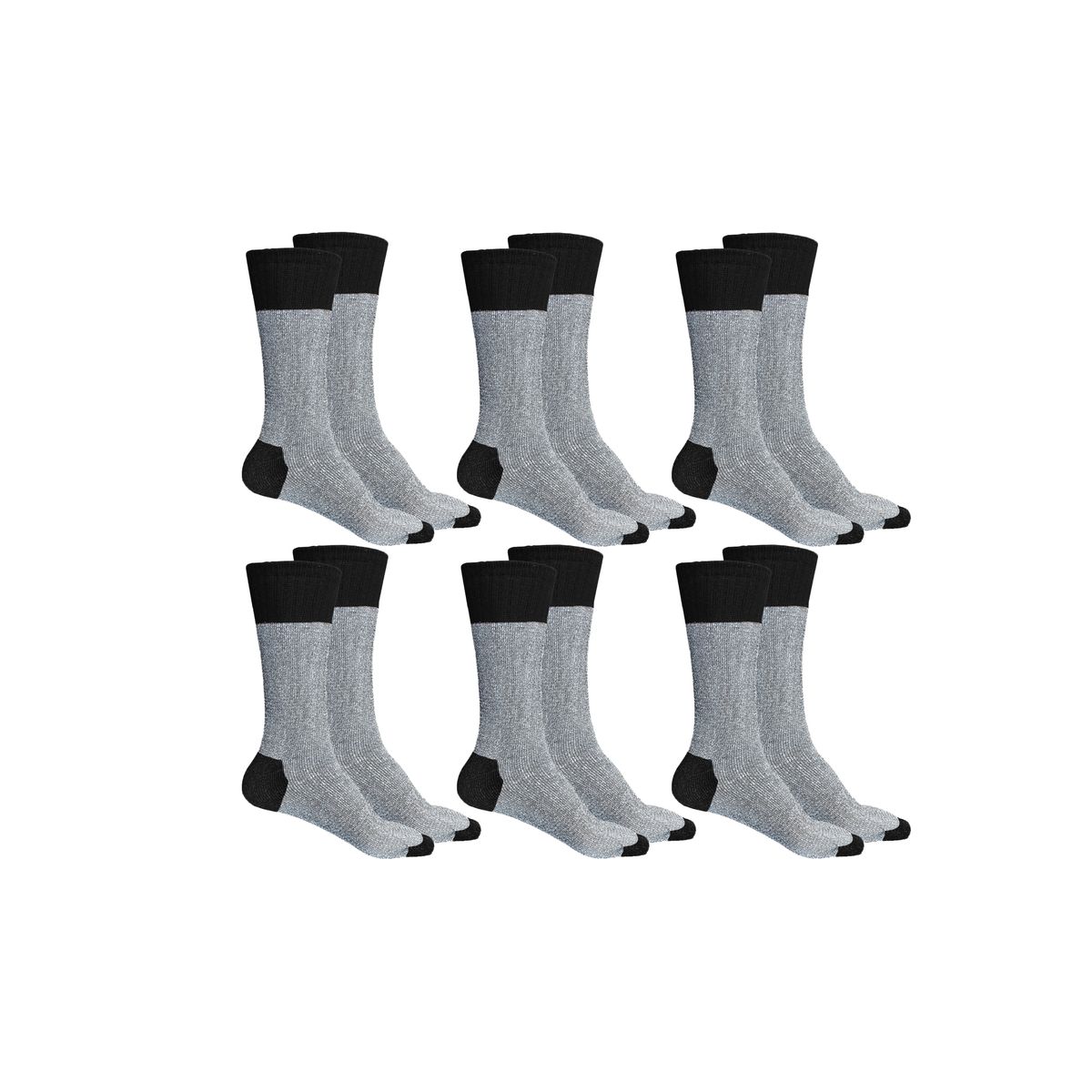 Thermal Insulated Heat Retaining Socks (3 or 6-Pack) - (6Pack Thermal Socks) - TS-700 - BBB