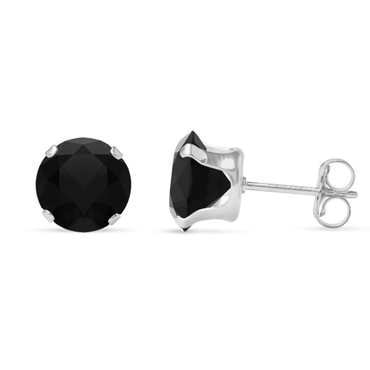 1 Carat Lab Created Moissanite Stud Earrings  1 Carat Black Moissanite Studs in White