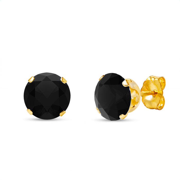 1 Carat Lab Created Moissanite Stud Earrings  1 Carat Black Moissanite Studs in Yellow
