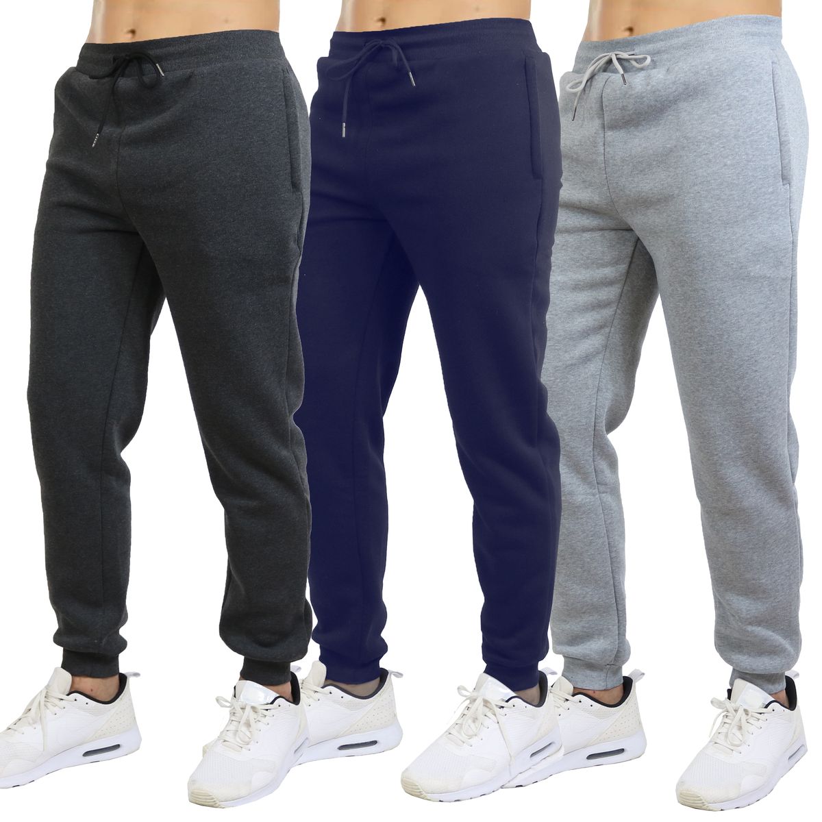Men's Slim Fit Fleece Jogger Sweatpants (3-Pack) - JWM/MFP-600CNH/S