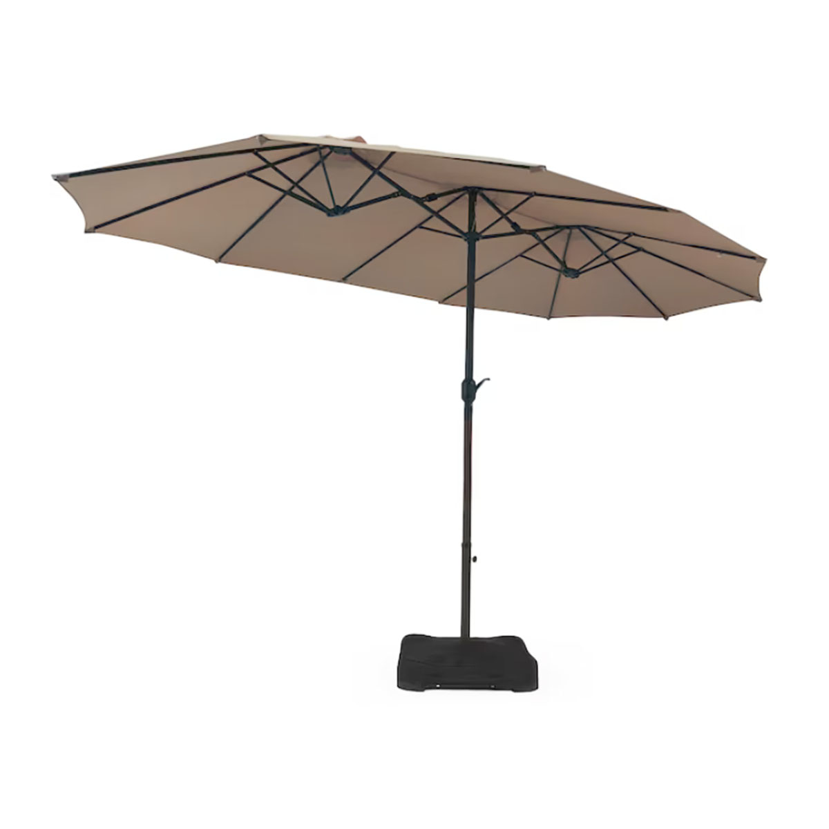 15 Ft Patio Double Sided Umbrella Outdoor Market Umbrella - Brown