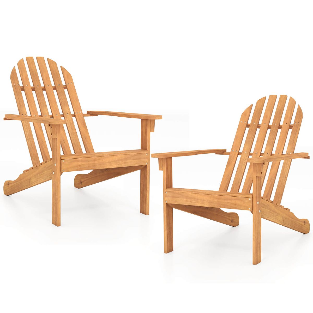 Patio Adirondack Chair with 103&deg; Reclined Backrest - 2 PCS