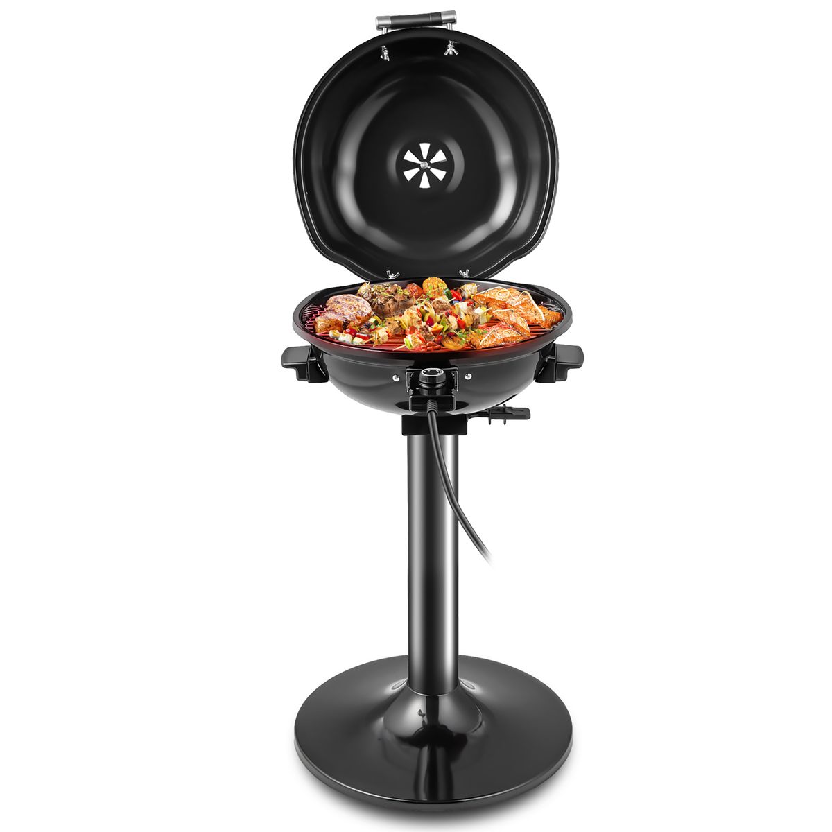 Portable 1600W Electric BBQ Grill - Black