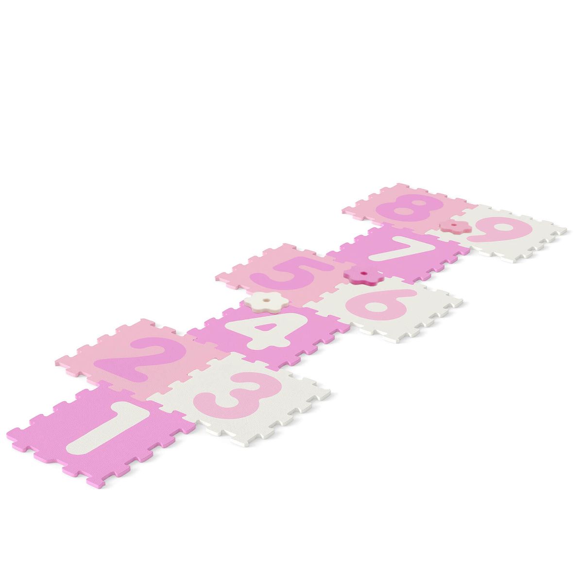Photos - Role Playing Toy Costway Kids' Hopscotch Play Mat  - Pink + White HCST11764 (9 Pieces)