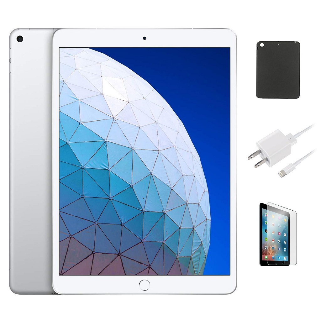 Apple iPad Air 9.7" Retina Bundle with Case & Screen Protector (64GB) - Silver/White (64GB)