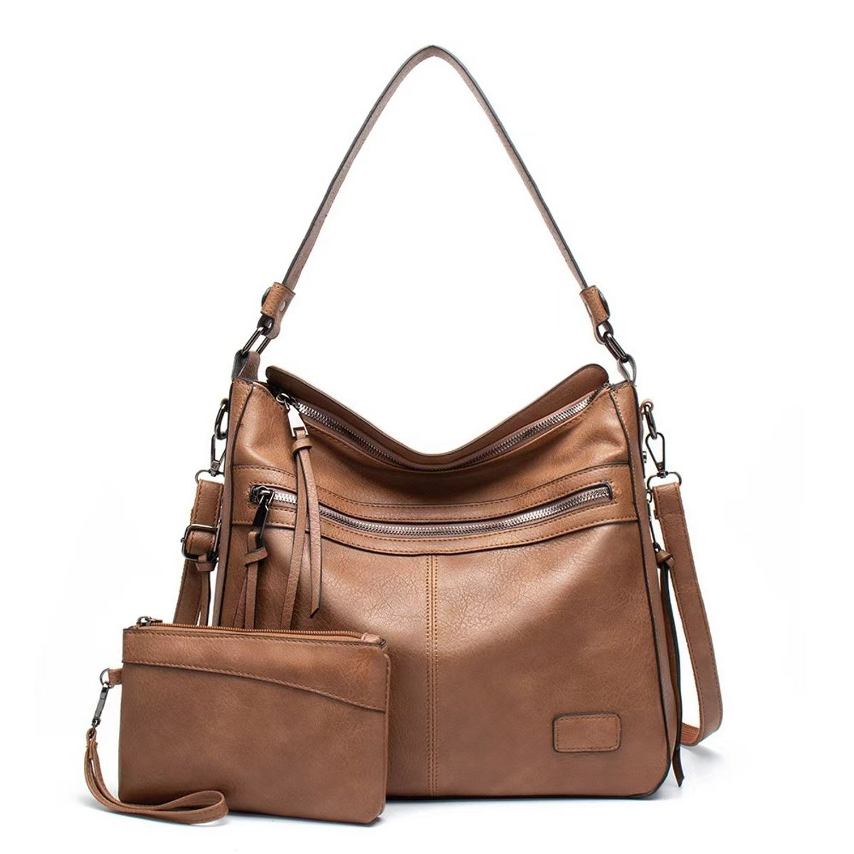 Multi-Pocket Crossbody/Shoulder Bag - Khaki