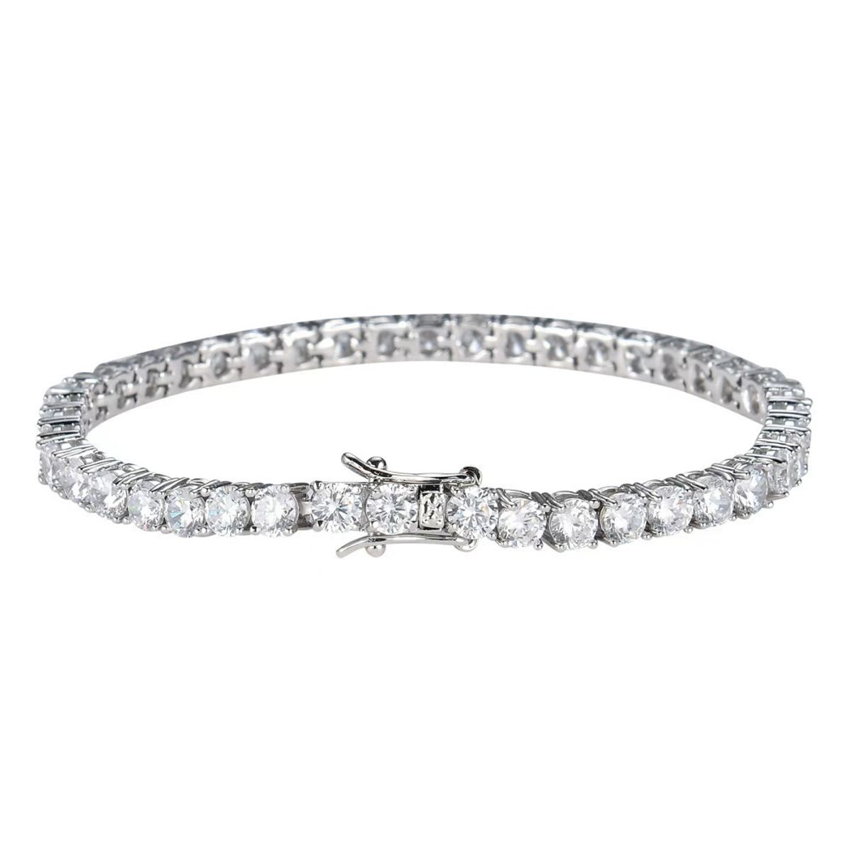 18K Gold Plated Classic Tennis Bracelet  - Silver