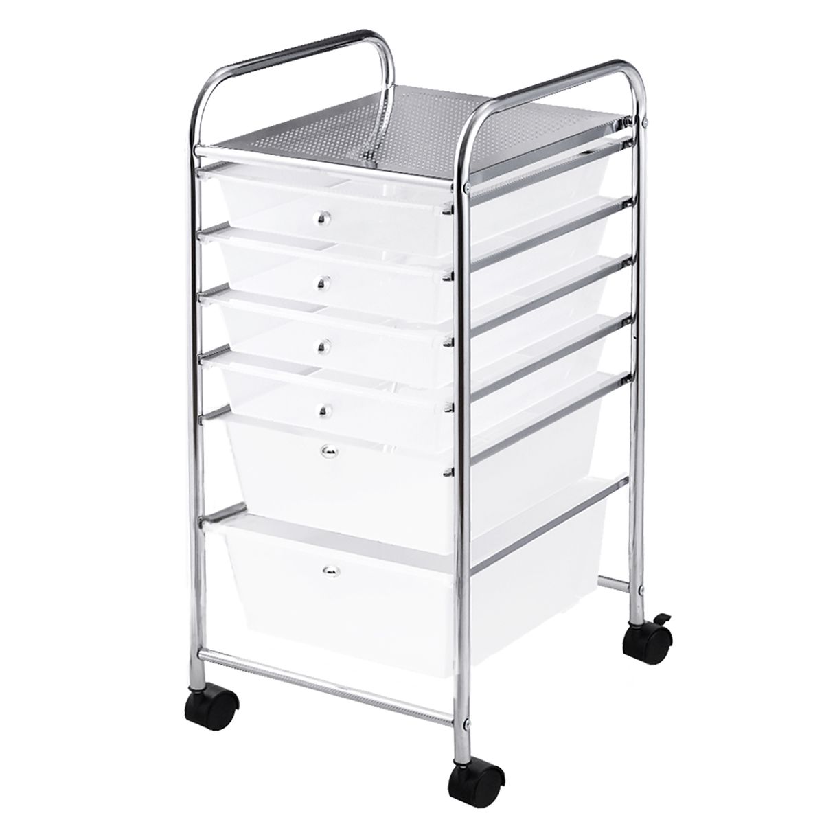 6 Drawer Rolling Storage Cart - White