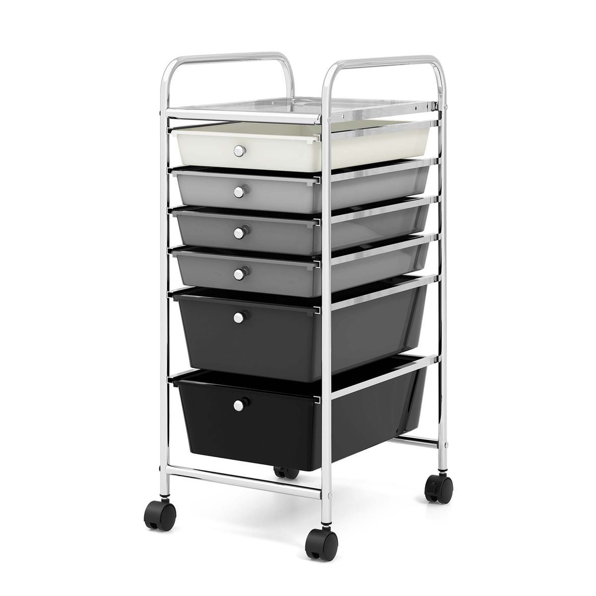 6 Drawer Rolling Storage Cart Scrapbook Paper Office Organizer - Black