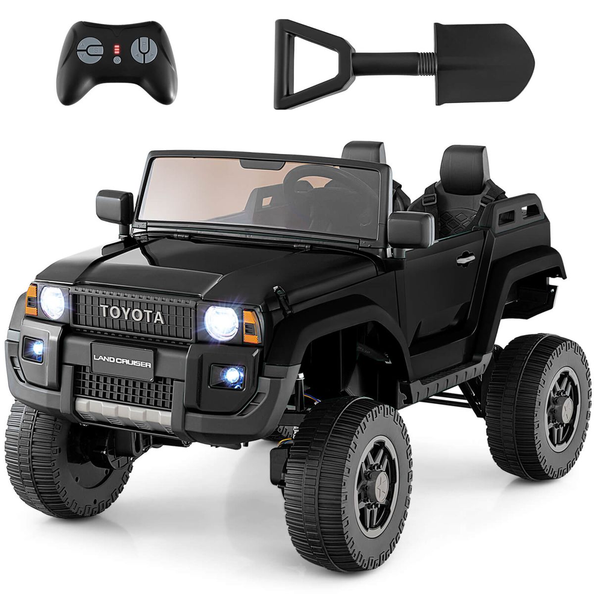 Toyota Land Cruiser 24V Kids' 2 Seat Ride on Car - Black