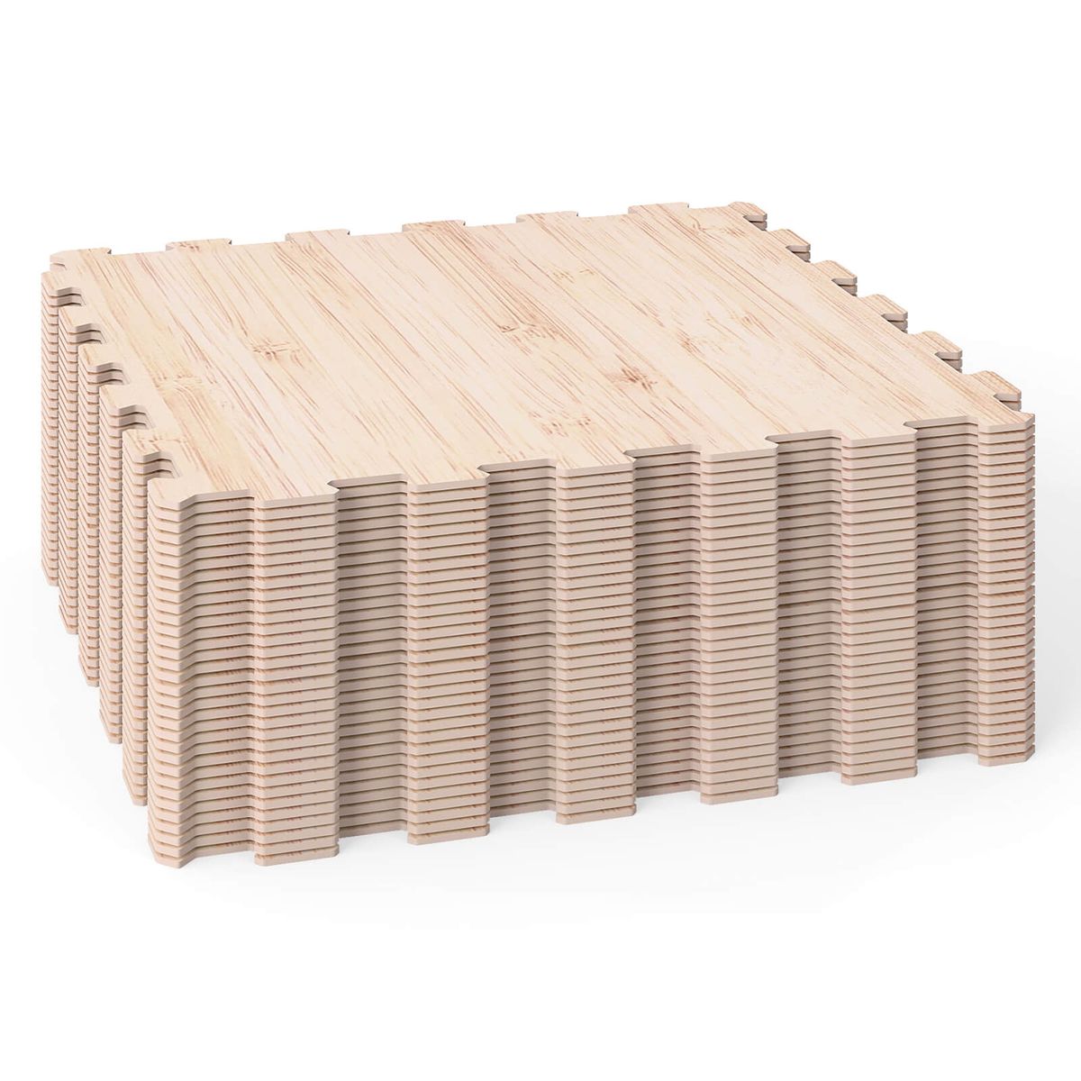 20" x 20" Wood Grain Puzzle Mats - 32-Pcs