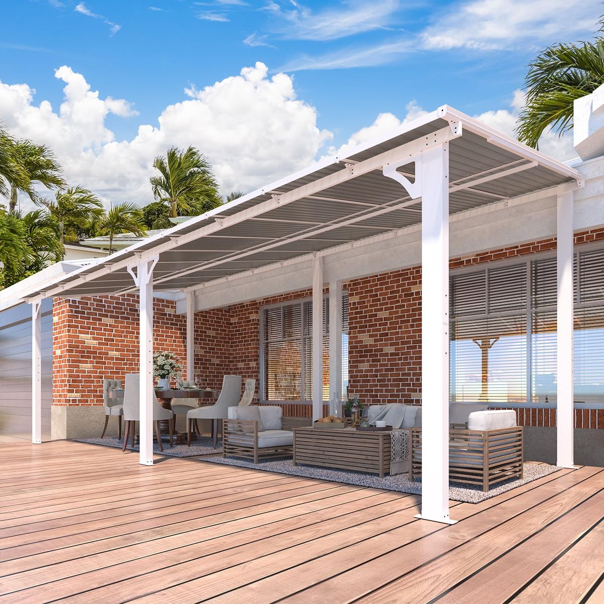 Gazebo Outdoor LeanTo Pergola for Patio  20 x 8