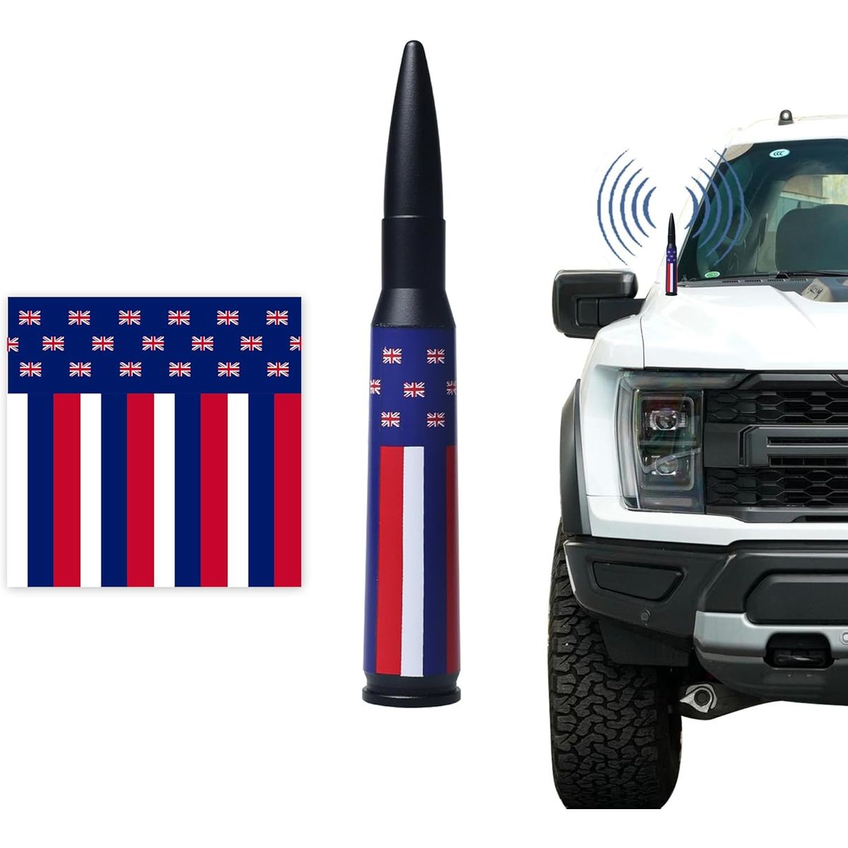 Bullet Antenna Mast   Blue American FlagM4M5 Thread
