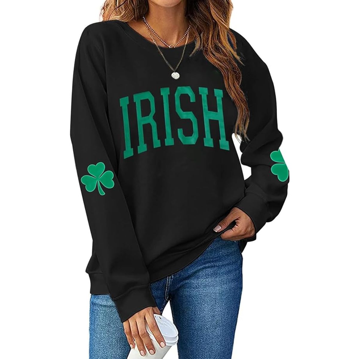 Women's St. Patrick's Day Shamrock Sweatshirt - Medium