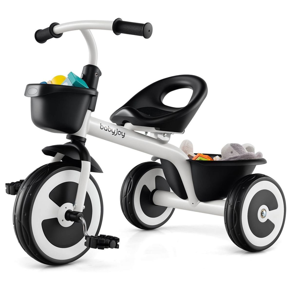 Photos - Toy Car Costway Toddler Trike with Adjustable Seat - White HCST07296