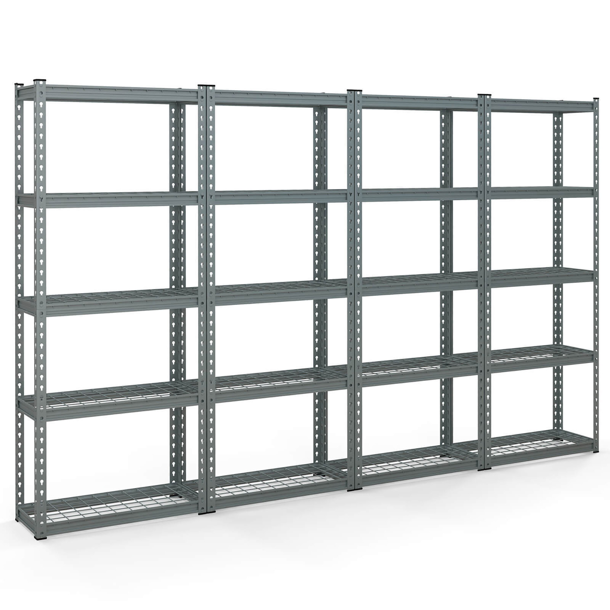 4- or 5-Tier Utility Rack (1- to 4-Pack) - 4-Tier 60" Gray-4PCS