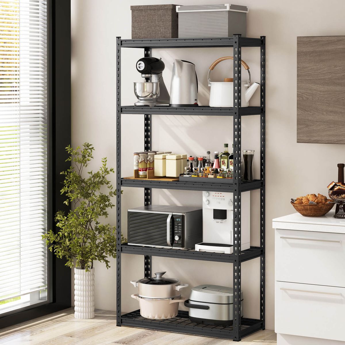 4 or 5Tier Utility Rack 1 to 4Pack  4Tier  60 Black4PCS