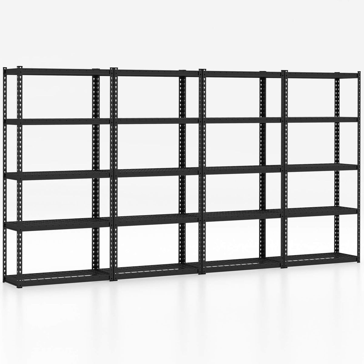4- or 5-Tier Utility Rack (1- to 4-Pack) - 5-Tier 66" Black-4PCS