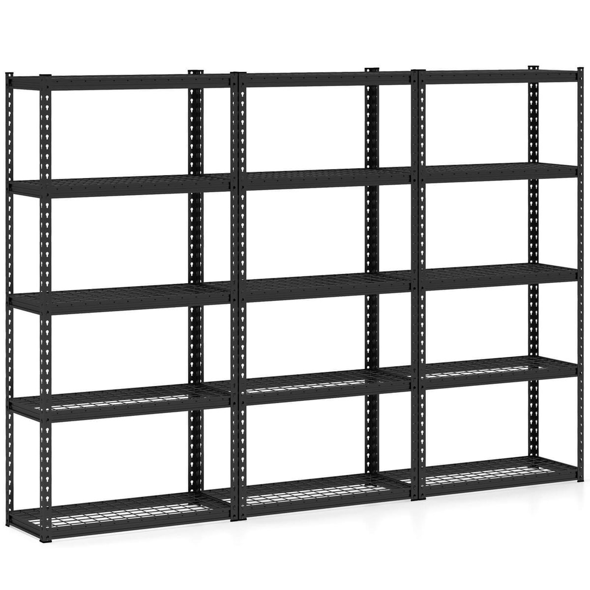 4- or 5-Tier Utility Rack (1- to 4-Pack) - 5-Tier 72" Black-3PCS